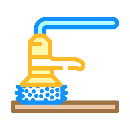 surface finishing manufacturing engineer color icon vector illustrationのイラスト素材