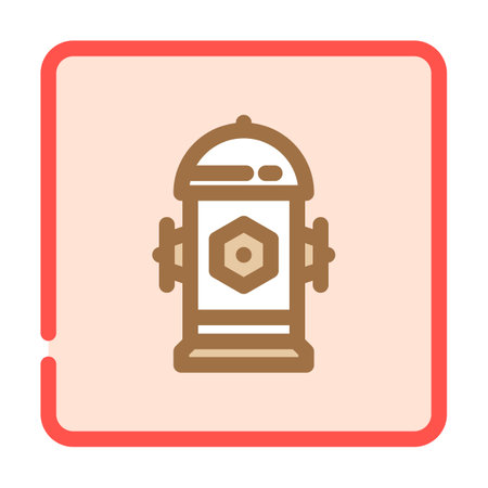 fire hydrant emergency color icon vector illustrationのイラスト素材