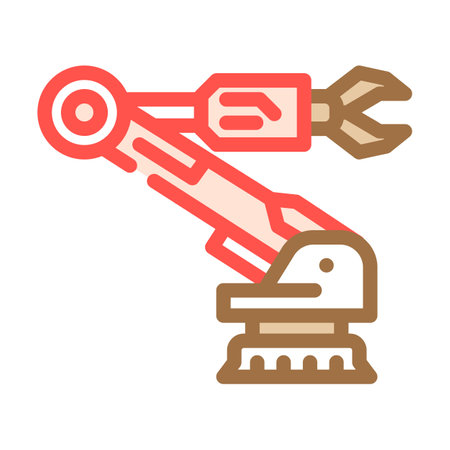 industrial automation mechanical engineer color icon vector illustrationのイラスト素材