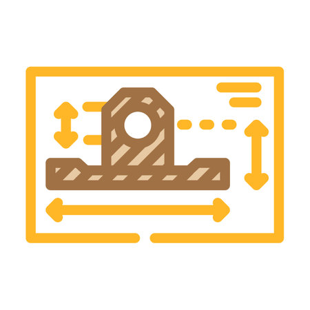 technical drawing mechanical engineer color icon vector illustrationのイラスト素材