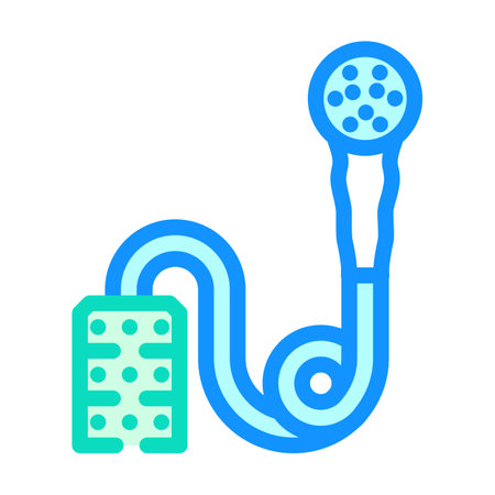 portable shower glamping color icon vector illustrationのイラスト素材