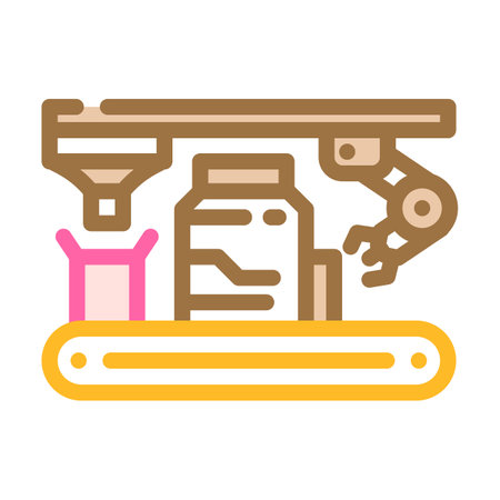 assembly line manufacturing engineer color icon vector illustrationのイラスト素材