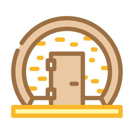 glamping tent comfort color icon vector illustrationのイラスト素材