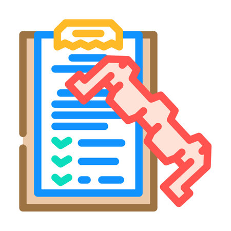 product testing mechanical engineer color icon vector illustrationのイラスト素材