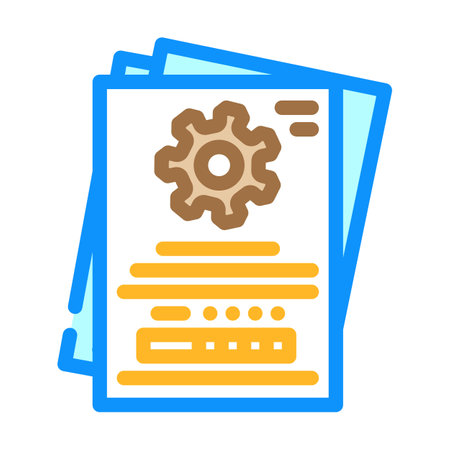 technical writing mechanical engineer color icon vector illustrationのイラスト素材