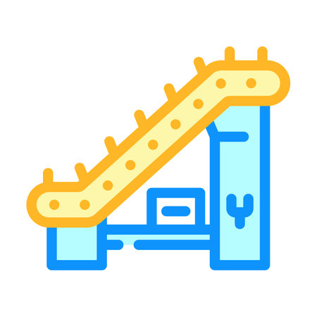 conveyor belt manufacturing engineer color icon vector illustrationのイラスト素材