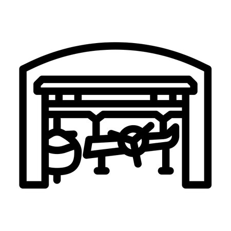 aerospace manufacturing aeronautical engineer line icon vector illustrationのイラスト素材