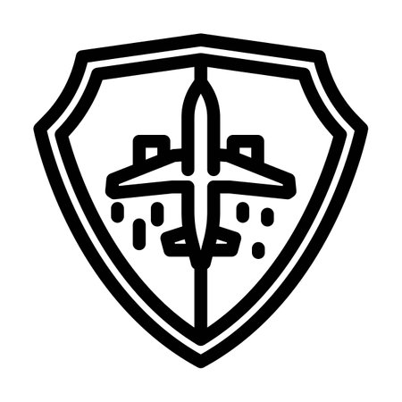 aviation safety aeronautical engineer line icon vector illustrationのイラスト素材