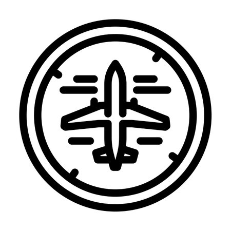 avionics systems aeronautical engineer line icon vector illustrationのイラスト素材
