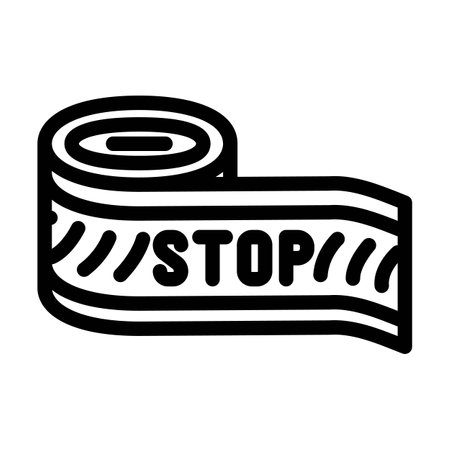 warning tape alert line icon vector illustrationのイラスト素材