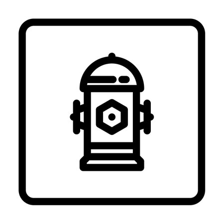 fire hydrant emergency line icon vector illustrationのイラスト素材
