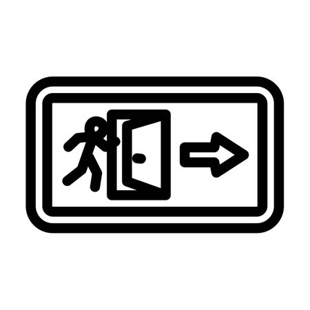 emergency exit alert line icon vector illustrationのイラスト素材