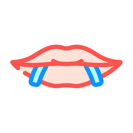 lip piercing fashion beauty color icon vector illustrationのイラスト素材