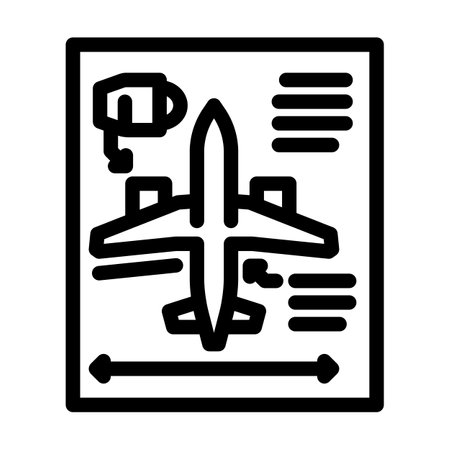 aircraft design aeronautical engineer line icon vector illustrationのイラスト素材