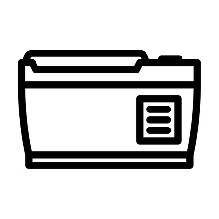 portable fridge glamping line icon vector illustrationのイラスト素材