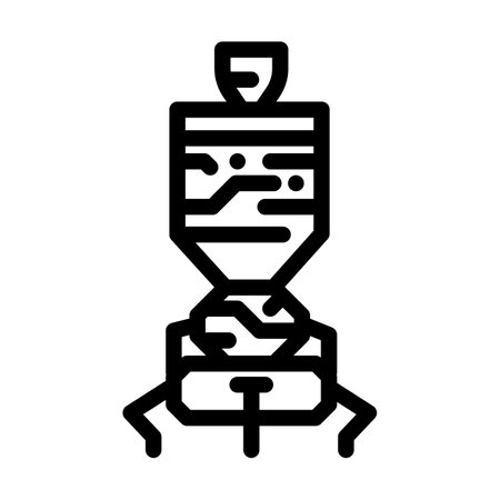 space probe aeronautical engineer line icon vector illustrationのイラスト素材