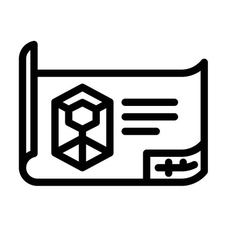 engineering drawing manufacturing engineer line icon vector illustrationのイラスト素材