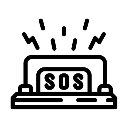 alert button line icon vector illustrationのイラスト素材