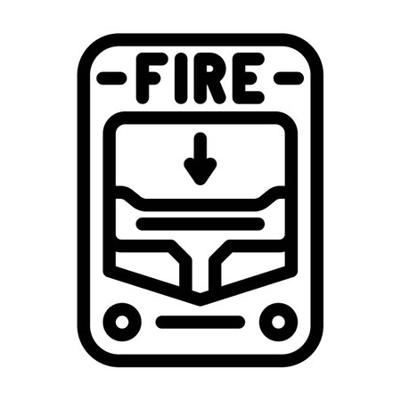 fire alarm alert line icon vector illustrationのイラスト素材
