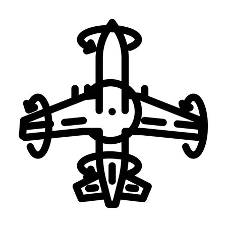 flight control system aeronautical engineer line icon vector illustrationのイラスト素材