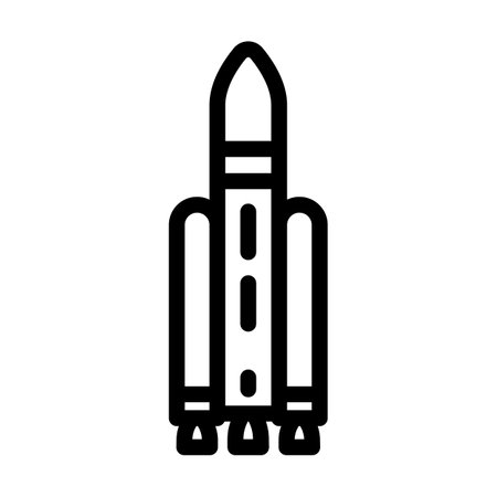 launch vehicle aeronautical engineer line icon vector illustrationのイラスト素材