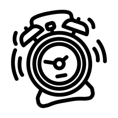 alarm clock alert line icon vector illustrationのイラスト素材