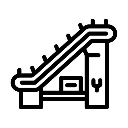 conveyor belt manufacturing engineer line icon vector illustrationのイラスト素材