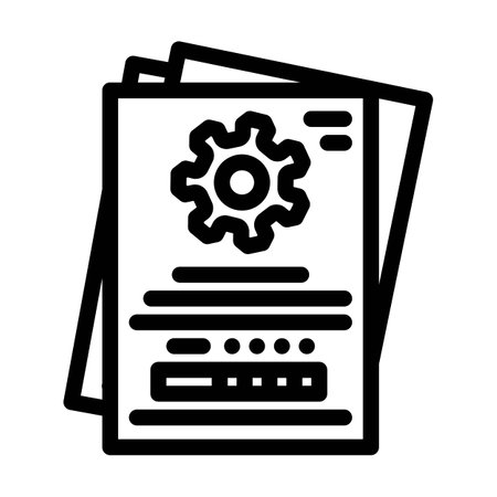 technical writing mechanical engineer line icon vector illustrationのイラスト素材