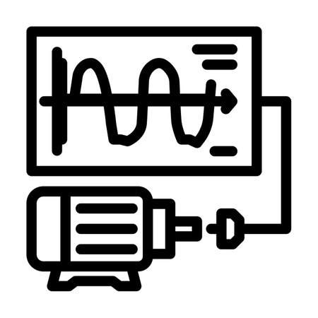 vibration analysis mechanical engineer line icon vector illustrationのイラスト素材