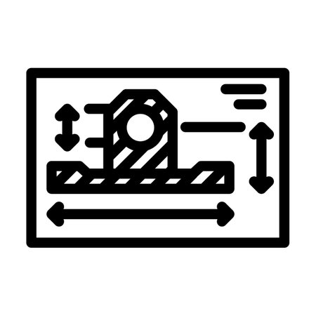 technical drawing mechanical engineer line icon vector illustrationのイラスト素材