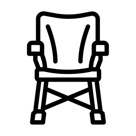 camping chair glamping line icon vector illustrationのイラスト素材