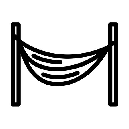 camping hammock glamping line icon vector illustrationのイラスト素材