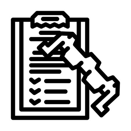 product testing mechanical engineer line icon vector illustrationのイラスト素材