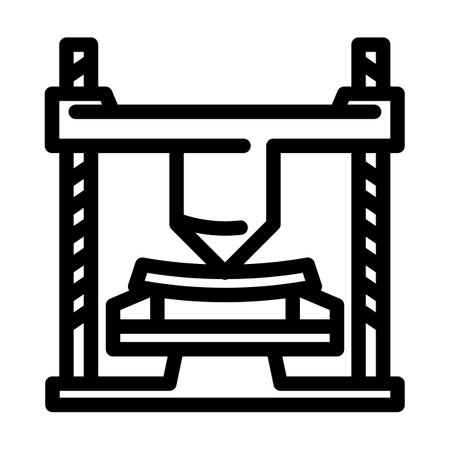 materials testing mechanical engineer line icon vector illustrationのイラスト素材