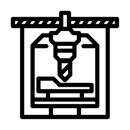 machine tooling mechanical engineer line icon vector illustrationのイラスト素材