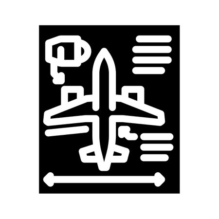 aircraft design aeronautical engineer glyph icon vector illustrationのイラスト素材