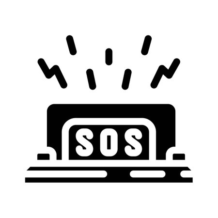 alert button glyph icon vector illustrationのイラスト素材