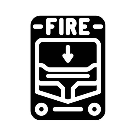 fire alarm alert glyph icon vector illustrationのイラスト素材