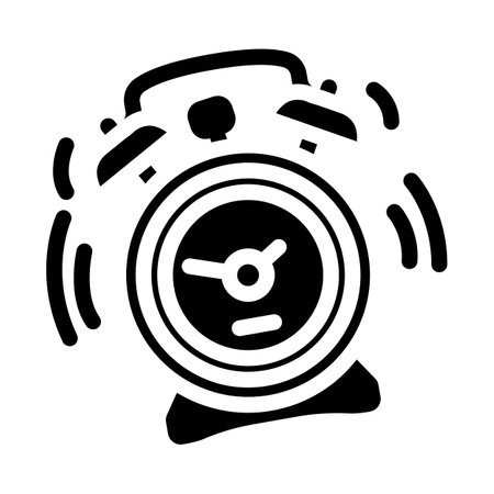 alarm clock alert glyph icon vector illustrationのイラスト素材
