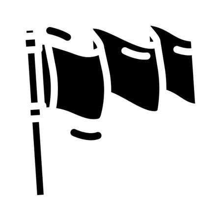 red flag alert glyph icon vector illustrationのイラスト素材