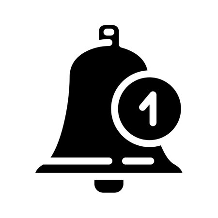 notification bell alert glyph icon vector illustrationのイラスト素材