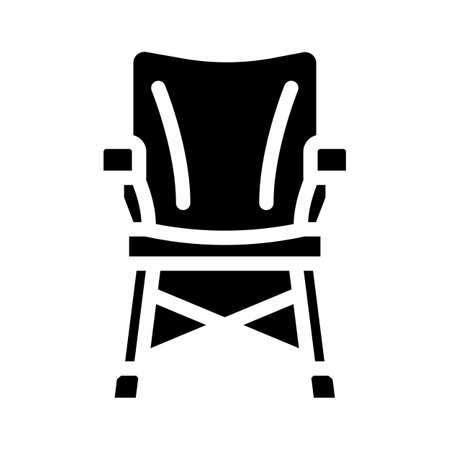 camping chair glamping glyph icon vector illustrationのイラスト素材