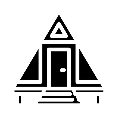 glamping tent luxury glyph icon vector illustrationのイラスト素材