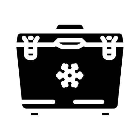 cooler glamping glyph icon vector illustrationのイラスト素材