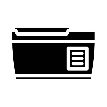 portable fridge glamping glyph icon vector illustrationのイラスト素材