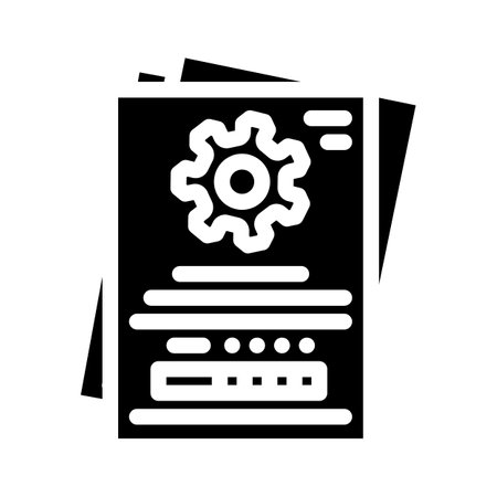 technical writing mechanical engineer glyph icon vector illustrationのイラスト素材