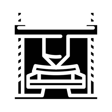 materials testing mechanical engineer glyph icon vector illustrationのイラスト素材