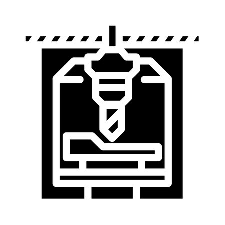 machine tooling mechanical engineer glyph icon vector illustrationのイラスト素材