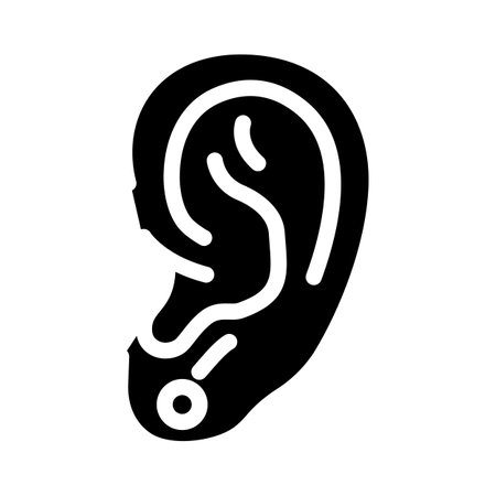 earlobe piercing fashion beauty glyph icon vector illustrationのイラスト素材