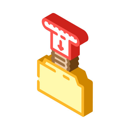 emergency stop button alert isometric icon vector illustrationのイラスト素材